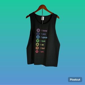 Black Chakra Graphic Tank Top
